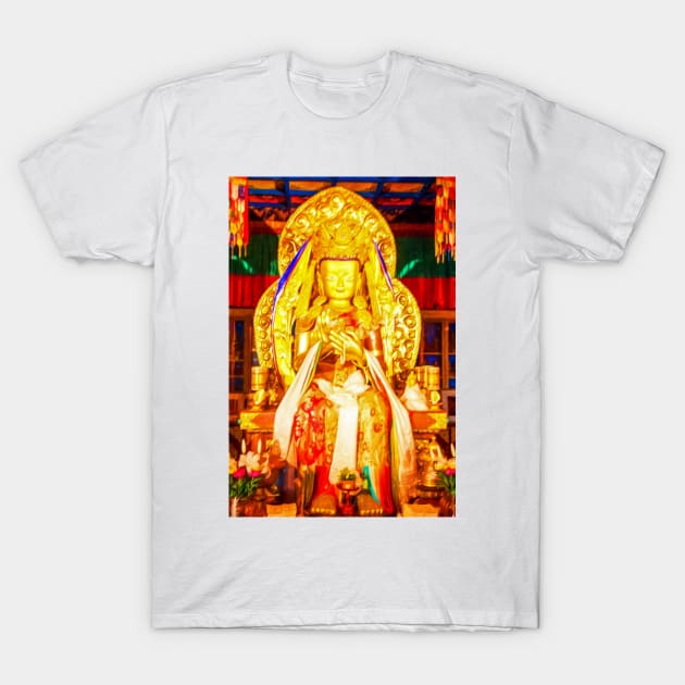 Golden Buddha T-Shirt by JohnCorney